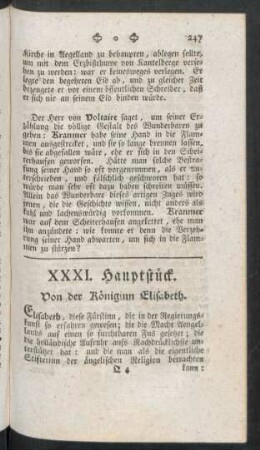 XXXI. Hauptstück. Von der Königinn Elisabeth
