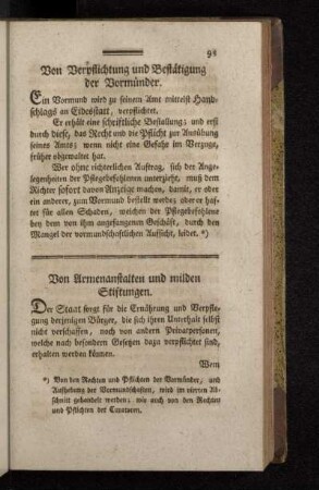 Von Armenanstalten und milden Stiftungen.