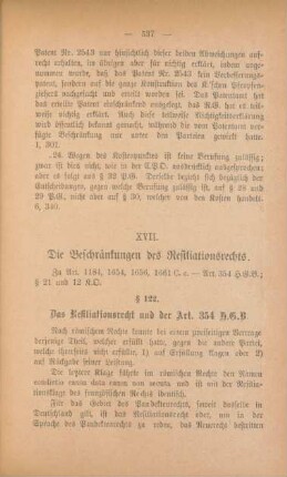 XVII. Die Beschränkung des Resiliationsrechts