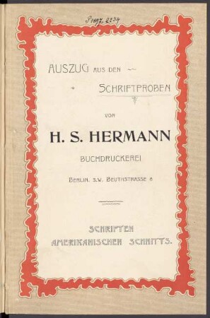 Auszug aus den Schriftproben : Schriften Amerikanischen Schnitts