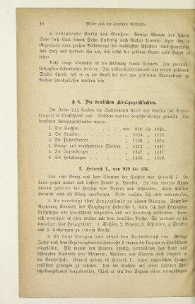 § 6. Die deutschen Königsgeschlechter