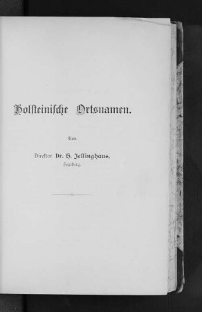 Holsteinische Ortsnamen