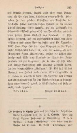 345-352 [Rezension] Oswald, Johannes Heinrich, Die Erlösung in Christo Jesu