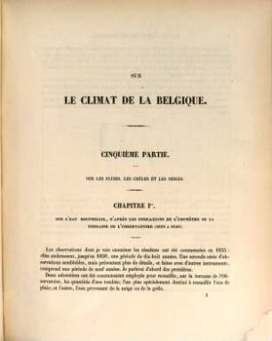 Sur le climat de la Belgique, 5. Des pluies, des gréles et des neiges