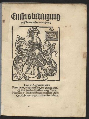 Emsers bedingung || auff Luters orsten widerspruch || ... ||