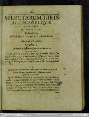 Disputatio XIV. Respondente Everhardo Jon