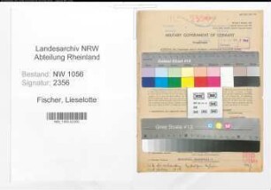 Entnazifizierung Lieselotte Fischer , geb. 17.10.1920 ()