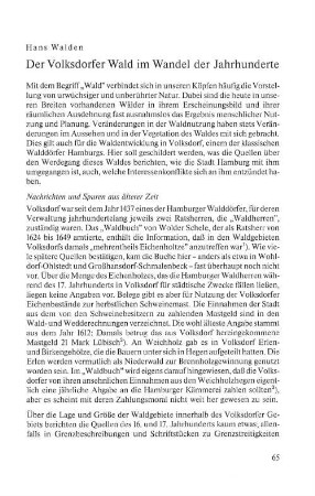 Der Volksdorfer Wald im Wandel der Jahrhunderte