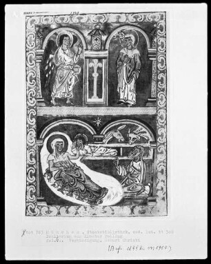 Psalterium (aus Kloster Polling) — Bildseite mit zwei Miniaturen übereinander, Folio 6recto