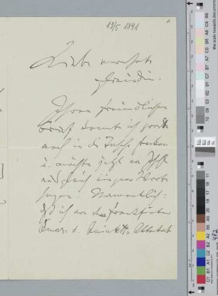 Brief an Laura von Beckerath