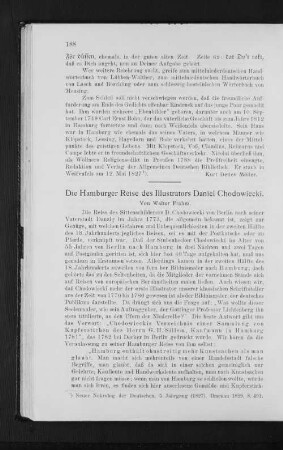 Die Hamburger Reise des Illustrators Daniel Chodowiecki.