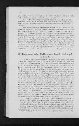 Die Hamburger Reise des Illustrators Daniel Chodowiecki.