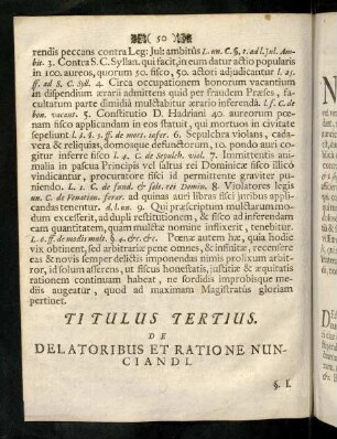 50-53, Titulus Tertius de Delatribus et Ratione Nunciandi