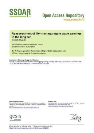 Reassessment of German aggregate wage earnings in the long run