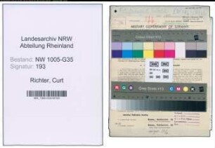 Entnazifizierung Curt Richter , geb. 30.05.1913 (Artistenagent)