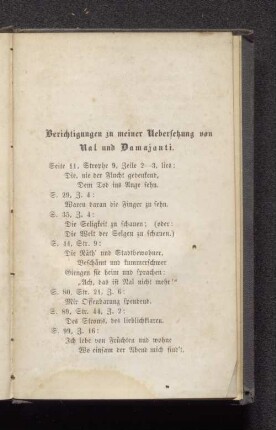 Berichtigungen zu meiner Uebersetzung ...