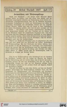 Heimatschutz und Wohnungsfrage