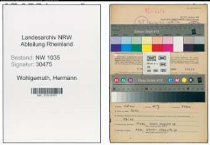 Entnazifizierung Hermann Wohlgemuth , geb. 08.07.1911 (Technischer Angestellter)