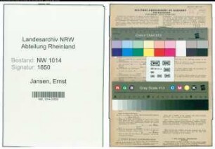 Entnazifizierung Ernst Jansen , geb. 08.03.1894 (Musiker)