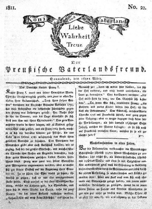 No. 22., vom 16ten März