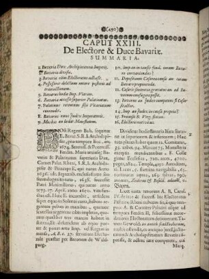 Caput XXIII. De Electore & Duce Bavariæ.