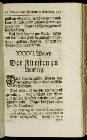 XXXVI. Wapen - XL. Wapen.