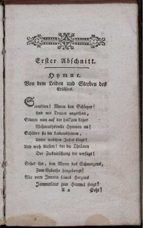 Hymne. Von dem Leiden und Sterben des Erlösers
