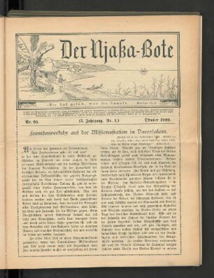 Nr. 20. (5. Jahrgang. Nr. 4.) Oktober 1909