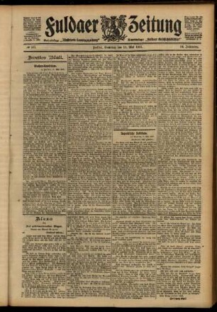 Zweite Ausgabe vom Samstag, den 11. Mai 1907.