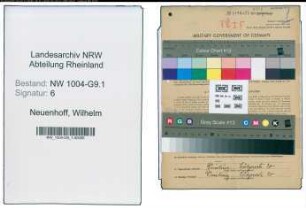 Entnazifizierung Wilhelm Neuenhoff , geb. 11.10.1879 (Mechaniker)