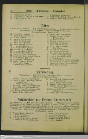 Friedersdorf : Friedersdorf mit Ortsteil Thiemendorf