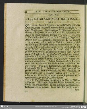 Cap. IV. De Sacramento Baptismi