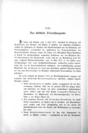 XVIII. Das städtische Vermessungsamt