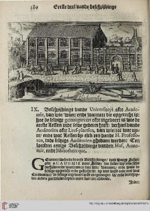 IX: Beschrijvinge vande Universireyt ofte Academie [...]