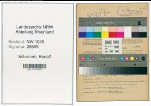 Entnazifizierung Rudolf Schramm , geb. 01.02.1901 (Technischer Angestellter)