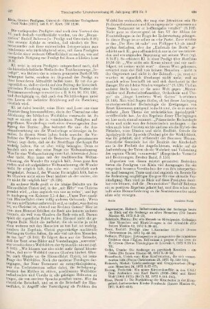 637-638 [Rezension] Klein, Günter, Predigten