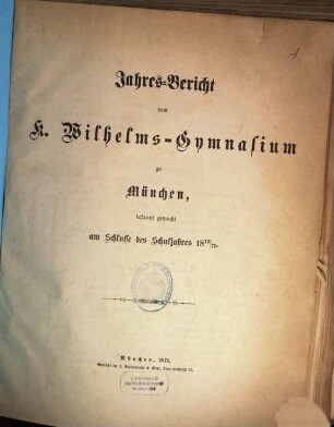 Jahresbericht. 1870/71 (1871)