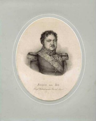 Freiherr Carl August von Jett, Oberst und Kommandeur von 1808-1809, späterer Generalmajor, Brustbild mit Orden