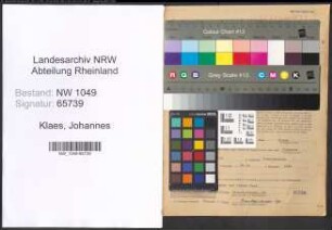 Entnazifizierung Johannes Klaes , geb. 10.08.1894 (Foerster)