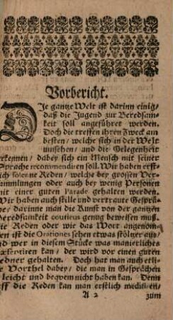 Eine Auffmunterung Schöner Gemüther : Wie solche In einem kurtzen Schau-Spiel von betrübten und wiederum vergnügten Nachbars-Kindern, den 11. Augusti 1699. ... versuchet worden