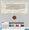 Markgraf Albrecht von Brandenburg beurkundet, dass ihm Bürgermeister und Rat der Stadt Nürnberg wegen der ihm zustehenden 3000 Gulden jährlichen Leibgedings genügende Ausrichtung getan haben und verzichtet alle weiteren Ansprüche. - Siegler: der Markgraf.