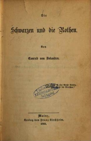 Die Schwarzen und die Rothen