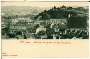 Meißen. Blick vom Burgkeller zur Stadt und Martinskirche