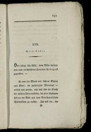XVII. Mein Onkel.