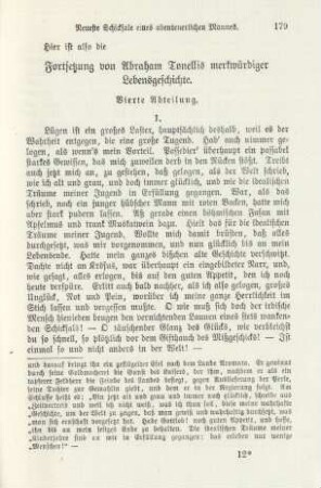 Fortsetzung von Abraham Tonellis merkwürdiger Lebensgeschichte