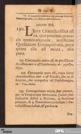 Lectio XVI.