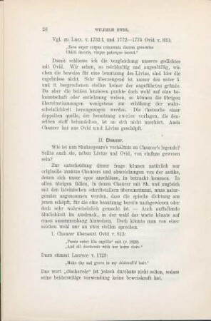 II. Chaucer.