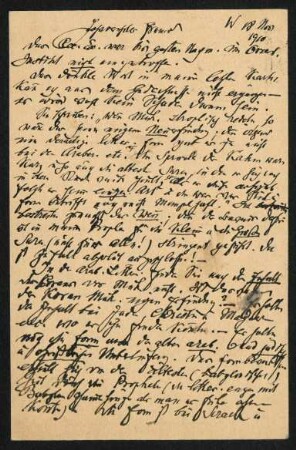 Postkarte vom 18.11.1910 von Müller