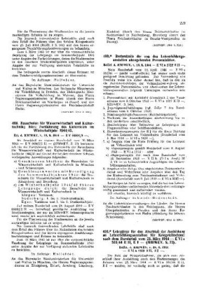 Bauschulen für Wasserwirtschaft und Kulturtechnik; hier: Fortführung des Unterrichts im Winterjahr 1944/45 : [Amtliche Erlasse] ; [Amtlicher Teil]
