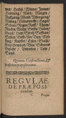 Regulae De Praepositionibus.